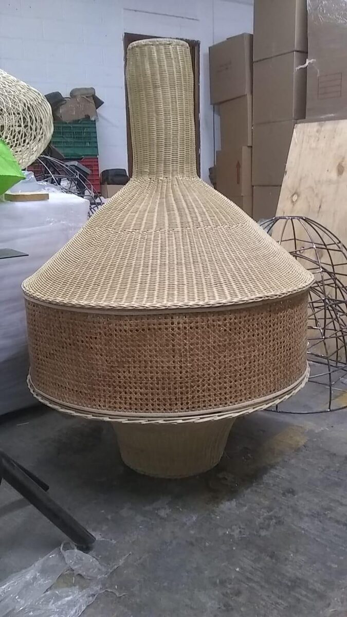 Lámpara colgante Hongo en fibra natural
